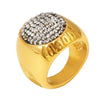 Oval Star Ring Titanium Steel Pvd Plated Geometric Style For Men And Women