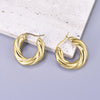Oval Twist Long Earring With Heart Pattern Titanium Steel Electroplated Hollow And Sexy Personality Earring