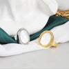 Oval White Shell Minimalist Open Girl Ring Accessories Copper Electroplated