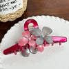 Oversized Acetic Acid Flower Hair Clip With Diamond Design For Women