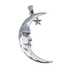 Oversized Moon And Star Pendant With Sun Moon And Stars Pattern Metal Electroplated