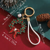 Painted Christmas Wreath Keychain In Zinc Alloy Decorative Bag Charm Pendant Accessory