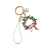 Painted Christmas Wreath Keychain In Zinc Alloy Decorative Bag Charm Pendant Accessory