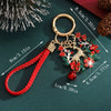 Painted Christmas Wreath Zinc Alloy Keychain Bag Charm Decorative Pendant Accessory