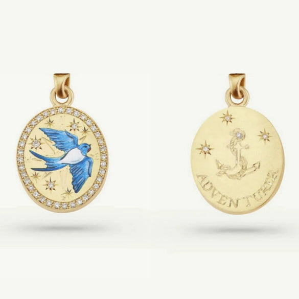 Painted Rabbit Flower Four Leaf Clover Warrior Guard Tarot Necklace Titanium Steel Vacuum Plated 18K True Gold Retro Style Animal Zodiac Shape For Women