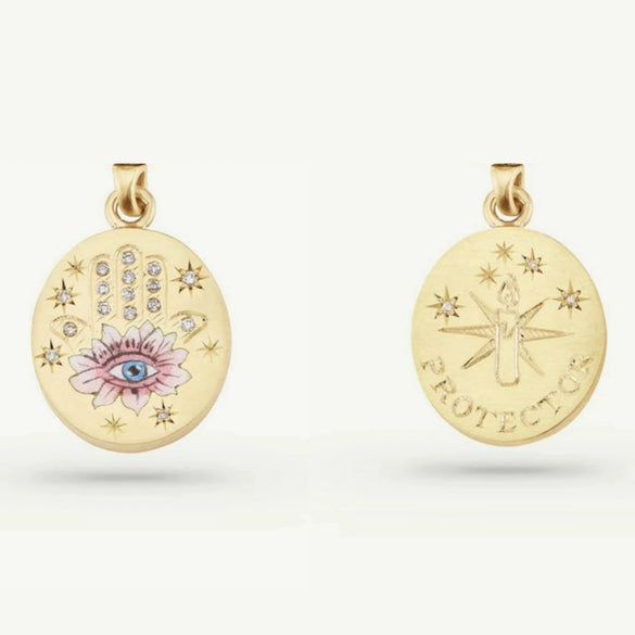 Painted Rabbit Flower Four Leaf Clover Warrior Guard Tarot Necklace Titanium Steel Vacuum Plated 18K True Gold Retro Style Animal Zodiac Shape For Women