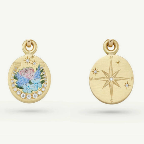 Painted Rabbit Flower Four Leaf Clover Warrior Guard Tarot Necklace Titanium Steel Vacuum Plated 18K True Gold Retro Style Animal Zodiac Shape For Women