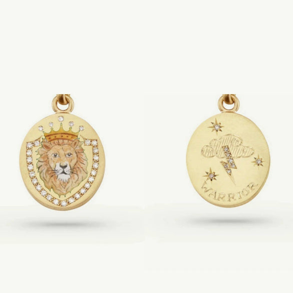 Painted Rabbit Flower Four Leaf Clover Warrior Guard Tarot Necklace Titanium Steel Vacuum Plated 18K True Gold Retro Style Animal Zodiac Shape For Women