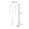 Pair Of New Fashion Copper Micro-Inlaid Zircon Branch Pendant Tassel Pierced Earrings