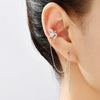 Pair Of New Fashion Copper Micro-Inlaid Zircon Branch Pendant Tassel Pierced Earrings