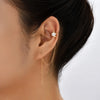 Pair Of New Fashion Copper Micro-Inlaid Zircon Branch Pendant Tassel Pierced Earrings
