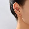 Pair Of New Fashion Copper Micro-Inlaid Zircon Branch Pendant Tassel Pierced Earrings