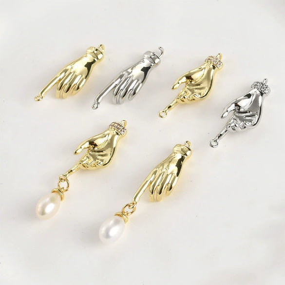 Palm Connection Pendant Jewelry Accessories Copper 14K Plating