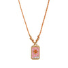 Palm Devil's Eye Dripping Oil Color Tarot Card Necklace Retro Style Copper Pendant Geometric Pattern Electroplated