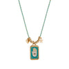 Palm Devil's Eye Dripping Oil Color Tarot Card Necklace Retro Style Copper Pendant Geometric Pattern Electroplated