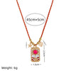 Palm Devil's Eye Dripping Oil Color Tarot Card Necklace Retro Style Copper Pendant Geometric Pattern Electroplated
