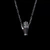 Palm Earrings And Clavicle Chain Copper Vacuum Electroplated Gold Personalized Style