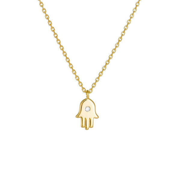 Palm Necklace S925 Sterling Silver Evil Hand Diamond Women's Pendant Clavicle Chain