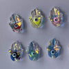 Palmshaped Glass Jewelry Making Accessories With Oildropping Eyes Pattern For Diy Necklace And Bracelet Pendant