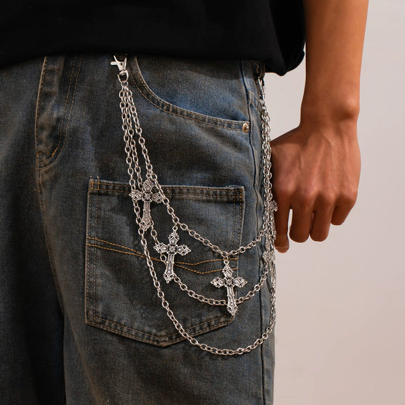 Pants Chain Alloy Minimalist Multilayer Chain Boys' Fashion Jeans Accessories