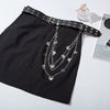 Pants Chain Imitation Leather Doublerow Butterfly Cross Hip Hop Punk Style