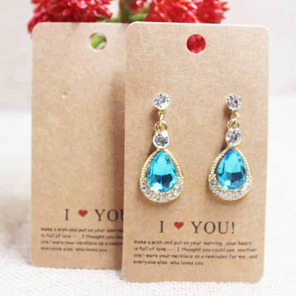 Paper And Cowhide Handmade Earrings Ring Pendant Bracelet And Necklace Packaging Folding Card