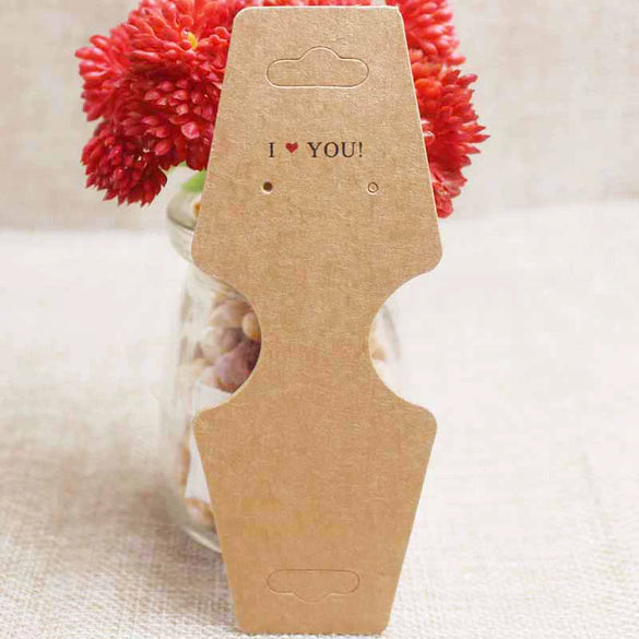 Paper And Cowhide Handmade Earrings Ring Pendant Bracelet And Necklace Packaging Folding Card