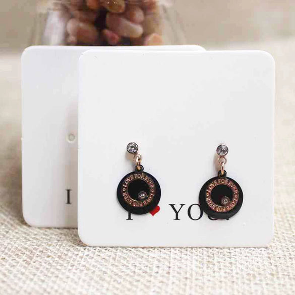 Paper And Cowhide Handmade Earrings Ring Pendant Bracelet And Necklace Packaging Folding Card