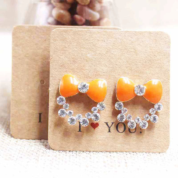 Paper And Cowhide Handmade Earrings Ring Pendant Bracelet And Necklace Packaging Folding Card