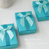 Paper Jewelry Packaging Box With Blue Bow Simple Gift Box For Earrings And Jewelry Storage