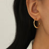 Paris Hollow Letter Semicircle Design Styling C-Shaped Earrings