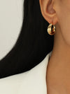 Paris Hollow Letter Semicircle Design Styling C-Shaped Earrings