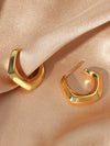 Paris Hollow Letter Semicircle Design Styling C-Shaped Earrings