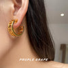 Paris Hollow Letter Semicircle Design Styling C-Shaped Earrings