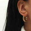 Paris Hollow Letter Semicircle Design Styling C-Shaped Earrings