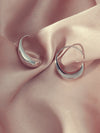 Paris Hollow Letter Semicircle Design Styling C-Shaped Earrings