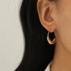 Paris Hollow Letter Semicircle Design Styling C-Shaped Earrings