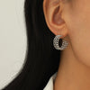 Paris Hollow Letter Semicircle Design Styling C-Shaped Earrings