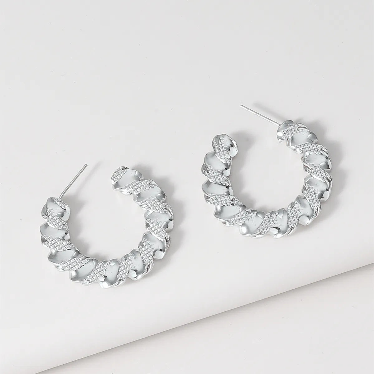 Paris Hollow Letter Semicircle Design Styling C-Shaped Earrings