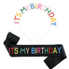 Party Hair Band And Shoulder Strap Belt Set Zinc Alloy Satin Cloth Electroplating Oil Dripping Hot Stamping Colorful Letters
