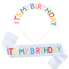 Party Hair Band And Shoulder Strap Belt Set Zinc Alloy Satin Cloth Electroplating Oil Dripping Hot Stamping Colorful Letters