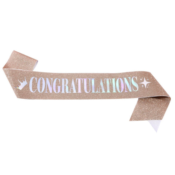 Party Supplies Shoulder Strap Glitter Cloth Bronzing Pink Ribbon