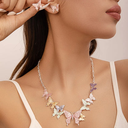 Pastoral Butterfly Daisy Alloy Plating Women'S Jewelry Set