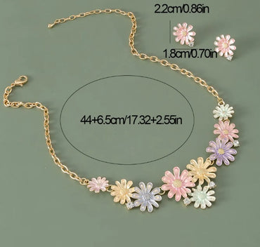 Pastoral Butterfly Daisy Alloy Plating Women'S Jewelry Set