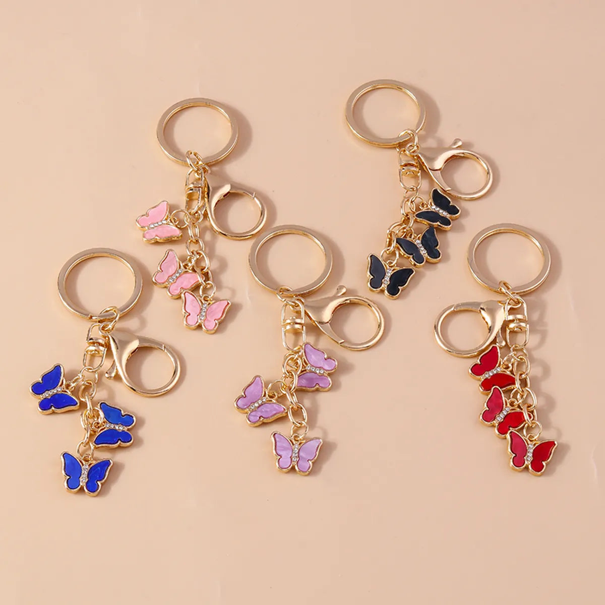 Pastoral Butterfly Zinc Alloy Keychain