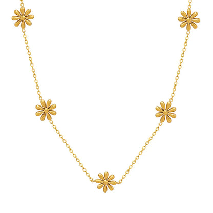 Pastoral Daisy Titanium Steel Plating Necklace