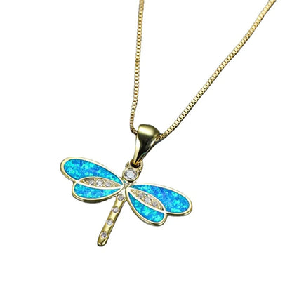 Pastoral Dragonfly Artificial Diamond Alloy Wholesale Pendant Necklace