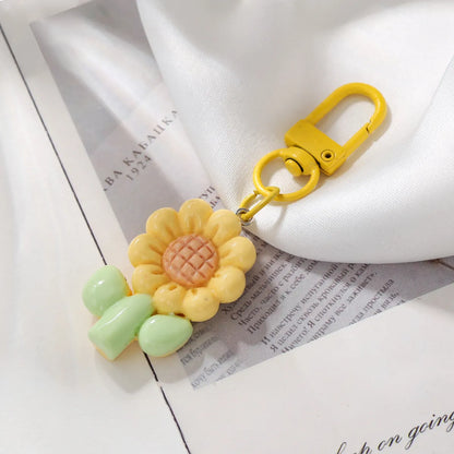 Pastoral Floral Plastic Resin Keychain