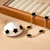 Pastoral Flower Alloy Enamel 14K Gold Plated Women'S Jewelry Set