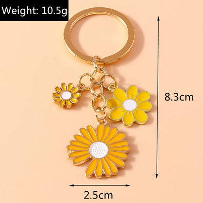 Pastoral Flower Alloy Keychain